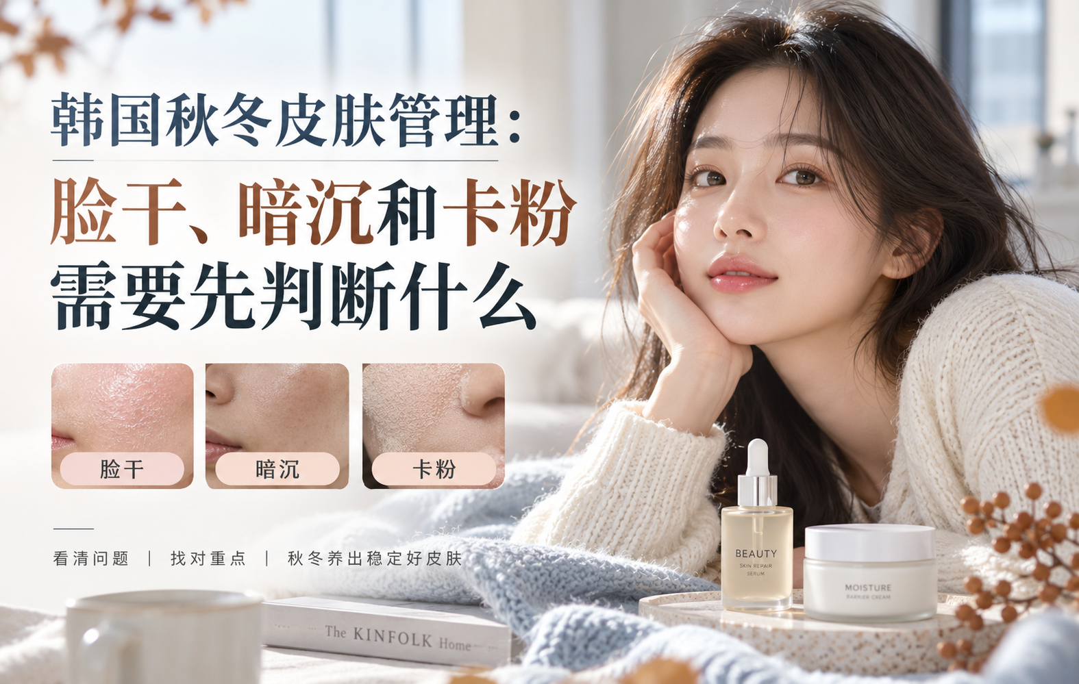 韩国秋冬皮肤管理：脸干、暗沉和卡粉需要先判断什么